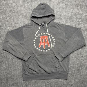 Barstool Sports Pullover Hoodie Mens Large Gray Logo Long Sleeve Cotton Blend